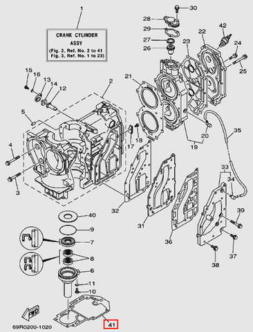 Прокладка двигателя для лодочного мотора Т30 Sea-PRO