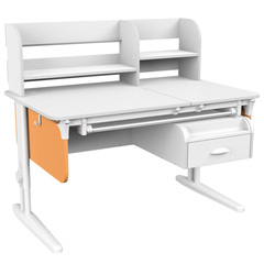 Растущая парта Дэми СУТ 62 PRO с полкой СУТ.62.250 и тумбой (1150×750 мм)