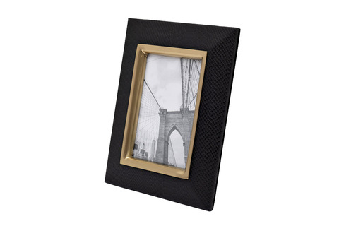 Фоторамка декоративная кожаная 17.5x2x22.5см Garda Decor черная