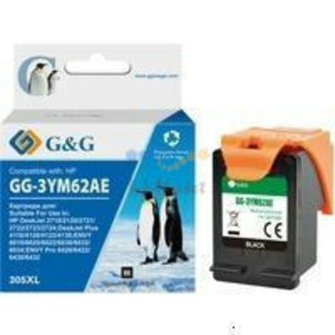 Картридж струйный G&G GG-3YM62AE 305XL черный (10.6мл) для HP DeskJet 2320/2710/2720/2300