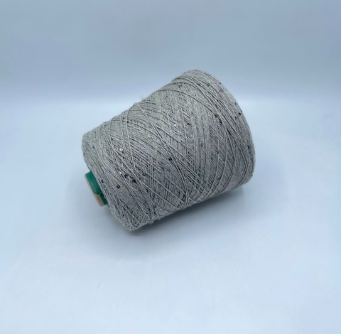 Fil-lab (пр.Италия),art.Paillettes,350м/100гр, 100% Меринос+пайетка(черная) цвет-Серый. арт-33365