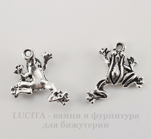 Подвеска TierraCast "Лягушка" (цвет-античное серебро) 20х16 мм
