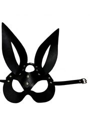 Черная кожаная маска зайки Miss Bunny - 