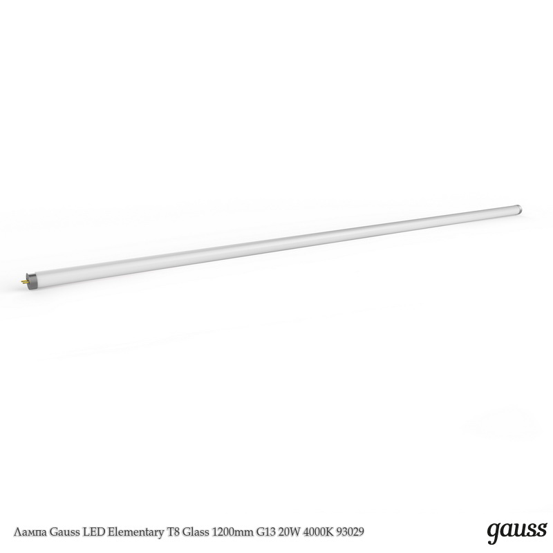 Лампа Светодиодная Gauss LED Elementary T8 Glass 1200mm G13 20W 4000K 93029 (Мягкий холодный белый свет)