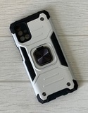 Противоударный чехол Strong Armour Case с кольцом для Samsung Galaxy M31s (Серебро)