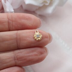 Подвеска Цветок с фианитом 8 мм, позолота, П316