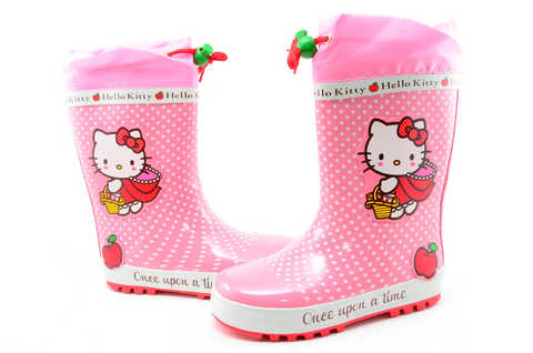 Резиновые сапоги для девочек утепленные Хелло Китти (Hello Kitty), цвет розовый. Изображение 7 из 11.