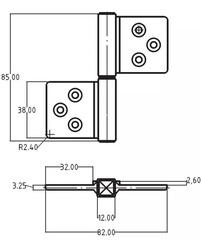 Петля Morelli CH-S 85X82 B, петля карточная универсальная, цвет - черный