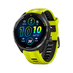 Умные часы Garmin Forerunner 965, 47.1mm, Carbon Gray DLC Titanium Bezel with Black Case and Amp Yellow/Black Silicone Band (010-02809-12)