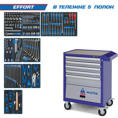 KING TONY (934-235AMB) Набор инструментов "EFFORT" в синей тележке, 235 предметов
