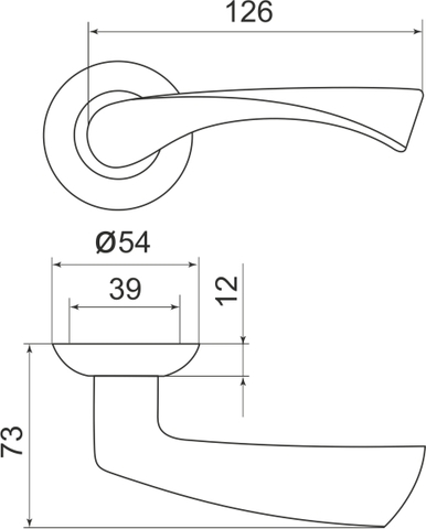 Ручка раздельная Corona LD23-1SN/CP-3 матовый никель/хром