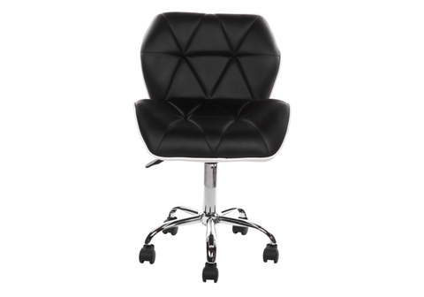 Офисное кресло для персонала и руководителя Компьютерный стул Trizor черный / белый 52*52*77 Хромированный металл /Черный кожзам / белый кожзам