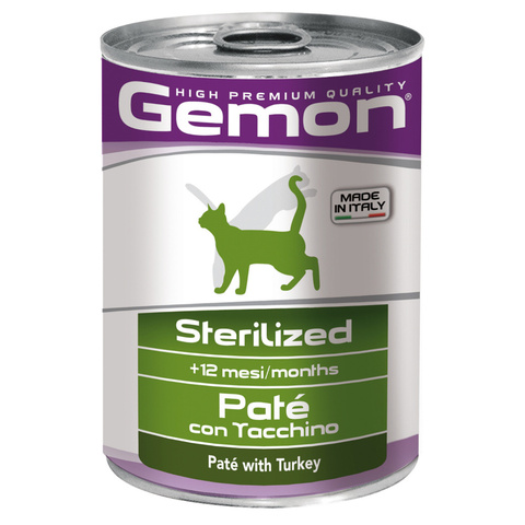 Gemon Cat Sterilised консервы для стерилизованных кошек паштет индейка (100 г)