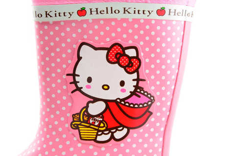 Резиновые сапоги для девочек утепленные Хелло Китти (Hello Kitty), цвет розовый. Изображение 9 из 11.