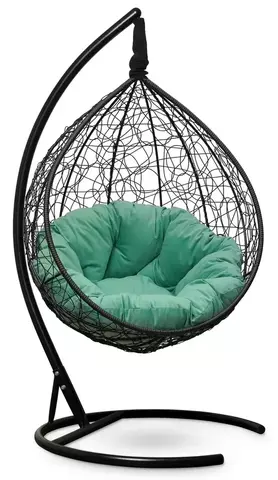 Подвесное кресло SEVILLA VERDE VELOUR черное, салатовая подушка (Laura Outdoor)