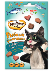 Лакомство для кошек Мнямс Рыбный фестиваль (лосось, креветки, форель)