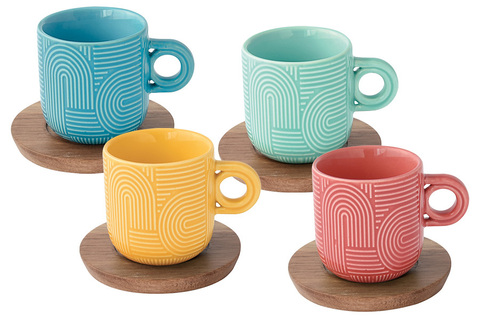 Набор чашек 4шт 110мл Easy Life Радуга el-r1782/tlo5