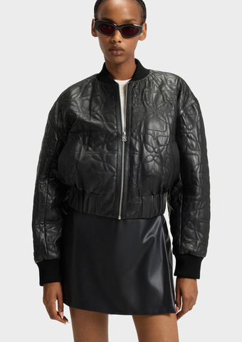 Куртка кожаная HUGO Lesana