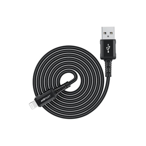 Кабель ACEFAST C4-02 USB-A to Lightning aluminum alloy charging data cable. Длина 1,8 м, черный