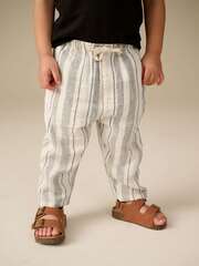 Брюки льняные широкие для мальчика Next E44-880, Молочный