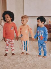 Пижама для мальчика Next AJ0-493, 3 шт., Синий, Бежевый