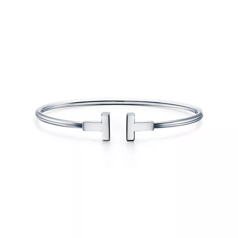 Браслет из белого золота 18k,Tiffany 💠T wire