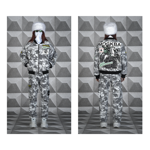 Бомбер Heartz Frostline серый камуфляж