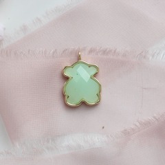 УЦЕНКА!!! Подвеска Мишка граненный, мятный, 18*15 мм, позолота У034