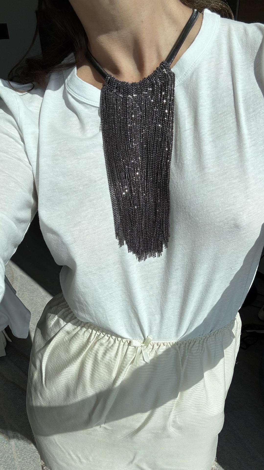 Ожерелье из струящихся мониль PREMIUM QUALITY