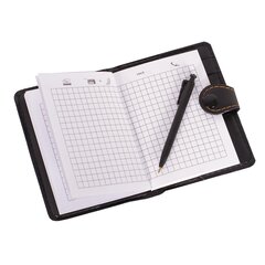 
          Записная книжка с авторучкой, 8,0 см * 11,0 см, 7БЦ, Alingar, иск. кожа, клапан на кнопке, 72л., клетка