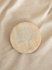 Декоративная подставка DeNASTIA Дерево жизни круг D10 дерево манго, белый