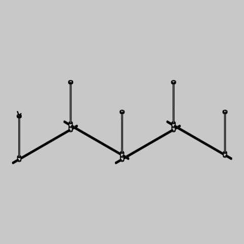 Готовая конструкция Maytoni Flarity прямая 4м двухуровневая на жестких подвесах Long H804 мм без светильников и блока питания, платина TFC-Flar-L02-PT