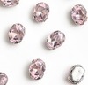 Стразы пришивные стекло в оправе, р. 8х6 мм, светло-розовый