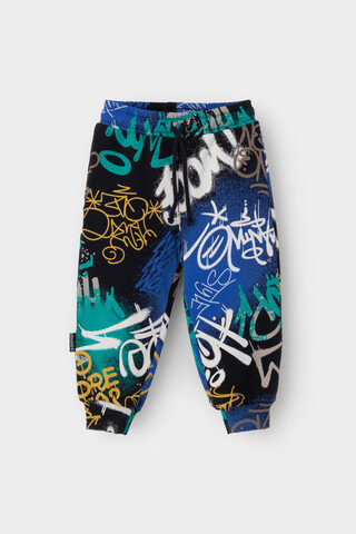брюки  для мальчика  КР 400764/черный,яркое граффити к526