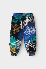 брюки  для мальчика  КР 400764/черный,яркое граффити к526