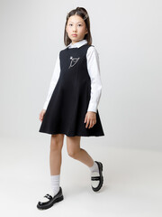 сарафан  для девочки  К 5933/черный