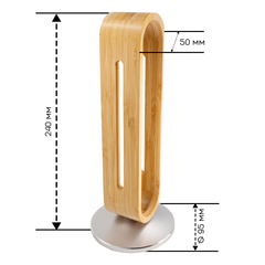 Подставка для наушников (универсальная) из бамбукового дерева и алюминия