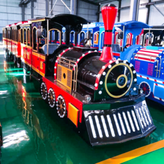 Безрельсовый паровозик «Титан», 4 вагона, 16 мест — для ТРЦ, с электродвигателем