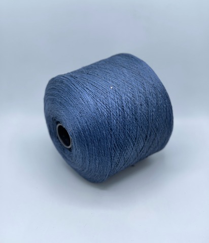 Бобинная пряжа ,Linette Pailletes, 450, 80% Лен, 20% Полиэстер(пайетка), Сине-серый+пайетка. 37385