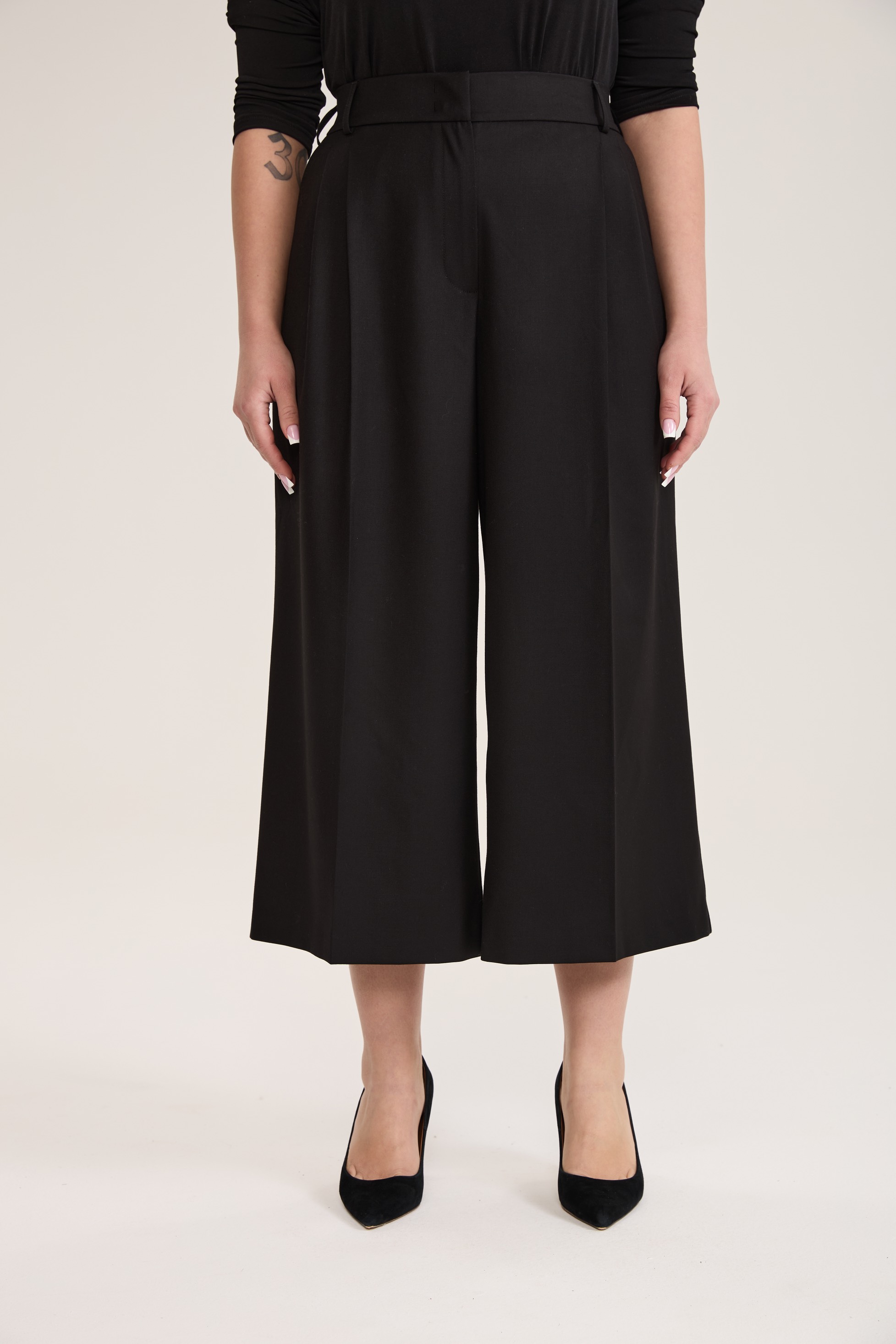 Брюки-кюлоты, черный