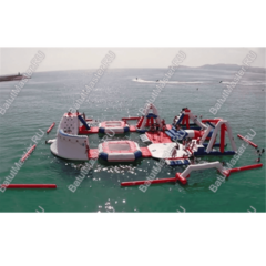 Надувной аквапарк на воде «Планета Аквадром» 30×30×6 м