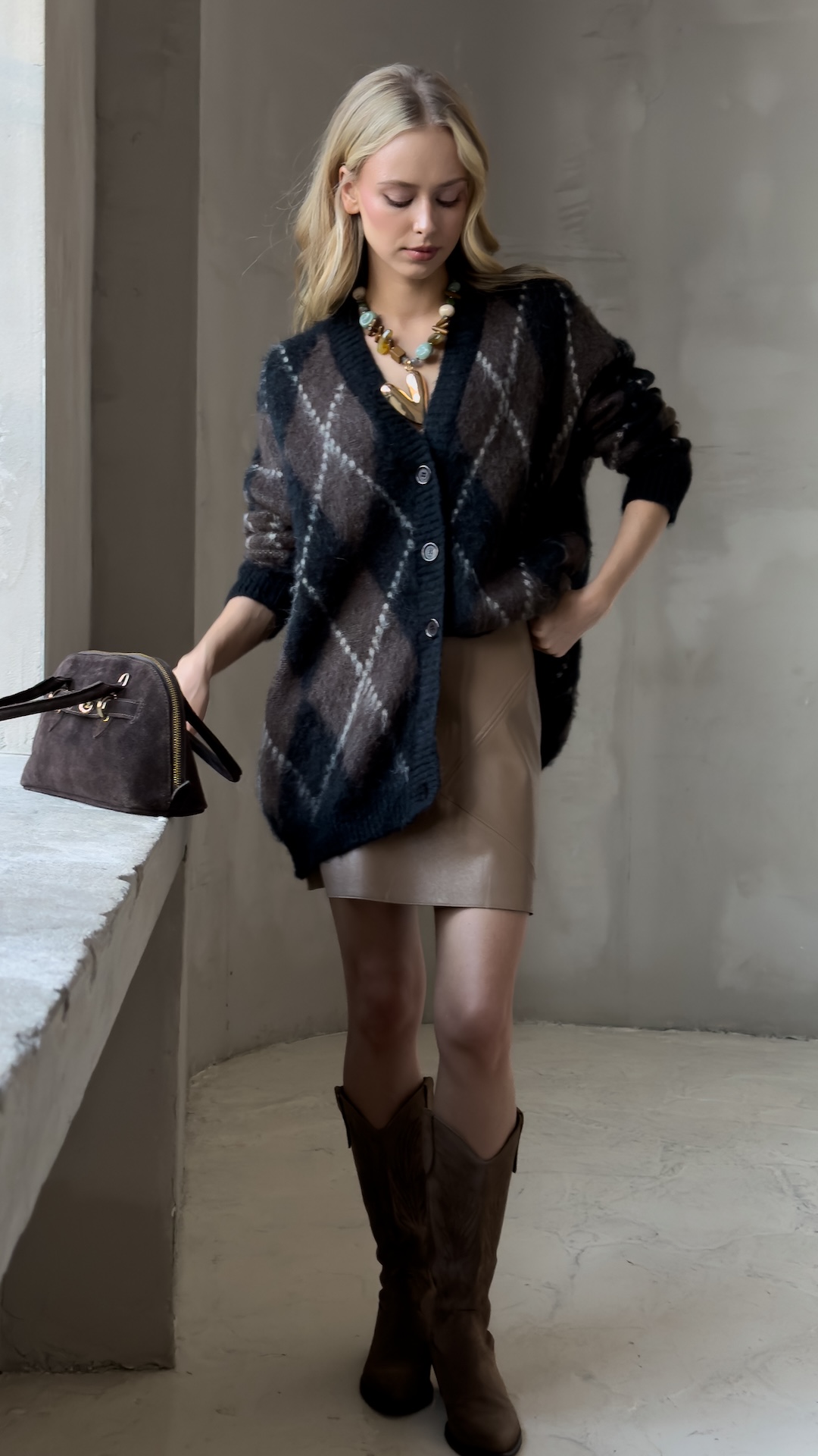 Мини-юбка из экокожи