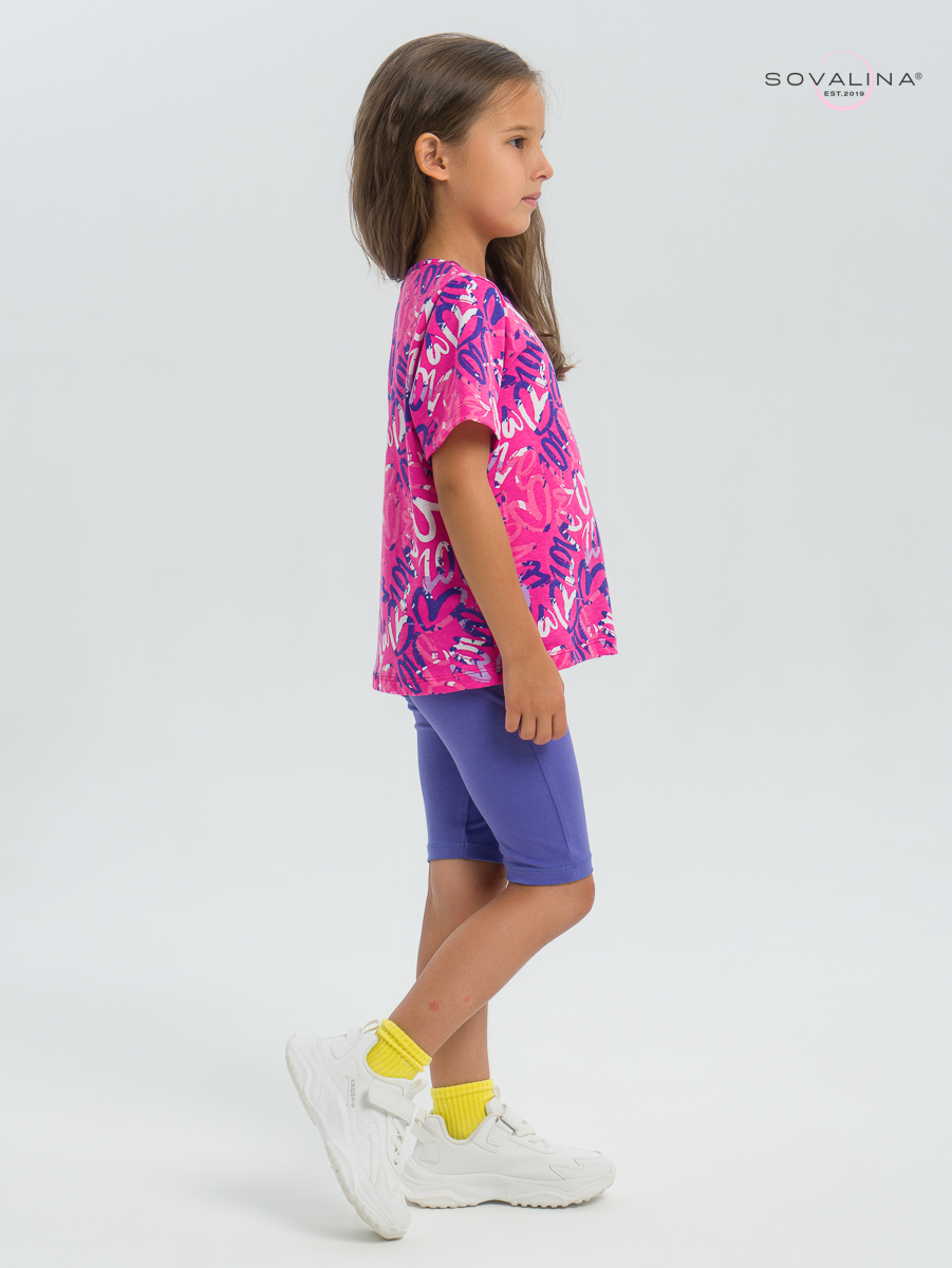 Костюм Актив надписи фуксия-вери-пери