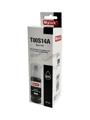 Чернила Myink черные для EPSON EcoTank (T00S14A) L1110/L3050, L3150/L5190 - 70мл, black, Dye