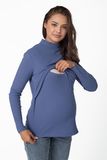 Лонгслив для беременных и кормящих 15951 темно-голубой
