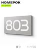 Номер на дверь 803, табличка на дверь для офиса, квартиры, кабинета, аудитории, склада, серая 120х70 мм, Айдентика Технолоджи