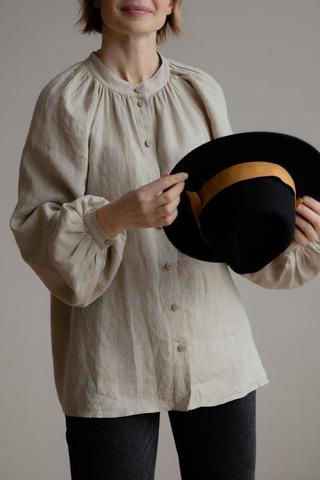Рубашка женская с объемными рукавами из льна BlueBell
