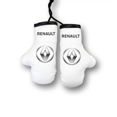Перчатки боксерские комбинированные "Renault", белые с черным