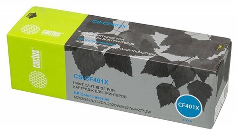 Картридж лазерный Cactus CS-CF401X CF401X голубой (2300стр.) для HP CLJ M252, 252N, 252DN, 252DW, M277n, M277DW