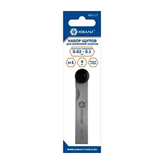 Набор щупов для измерения зазоров КОБАЛЬТ 70 мм, №1, диапазон измерений 0,02-0,1 мм, 9 шт., блистер (920-117)